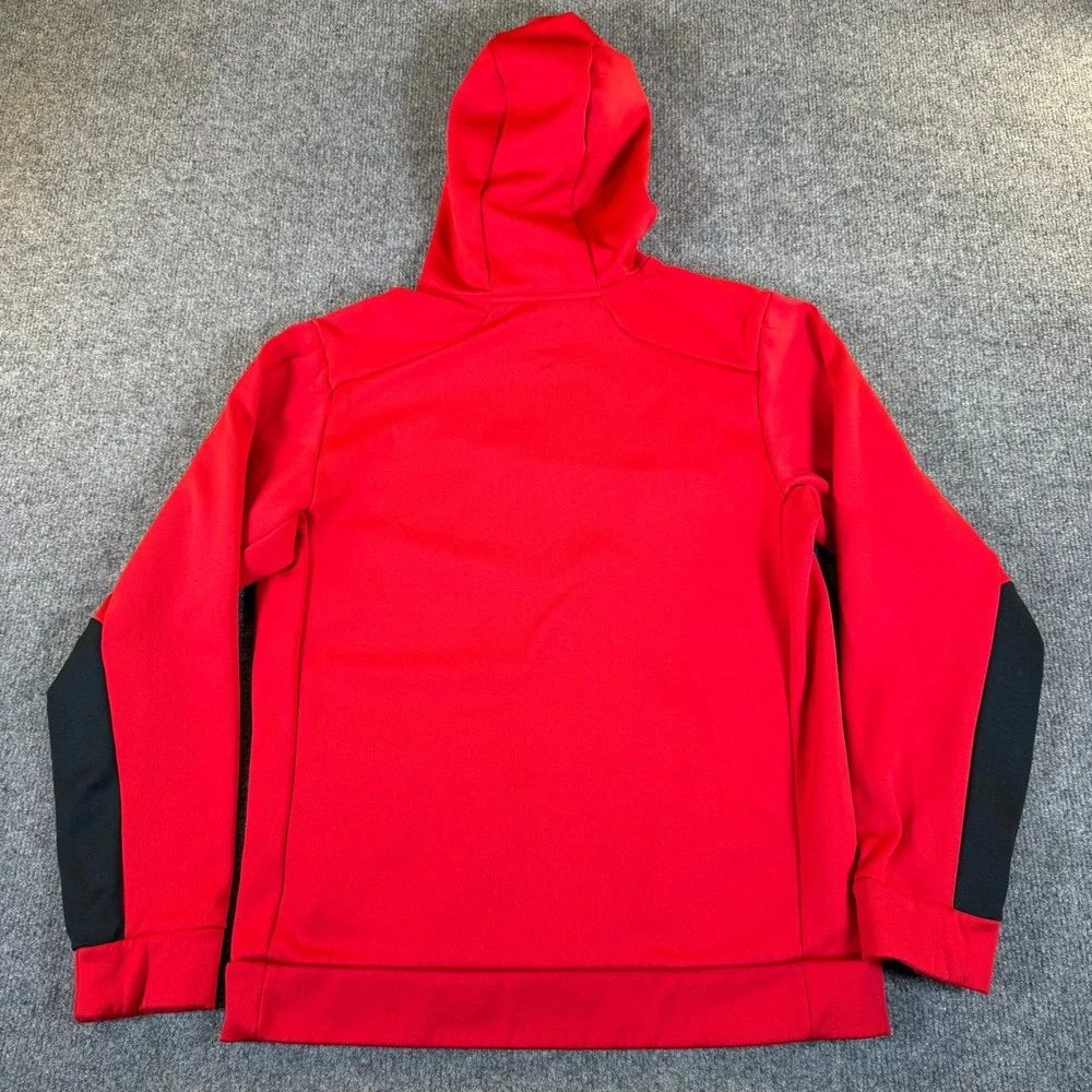 Nike Kids Red Therma-FIT Pullover Hoodie Swoosh Graphic Sweatshirt S #3271